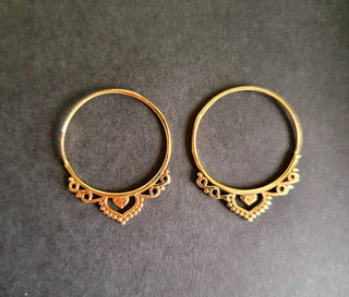 Mini Boho Brass Hoop Earrings; Ethnic, Geometric, Small, Rustic, Yoga, Hippie, Gypsy, Pretty, Ssy, Boho, Bohemian, Festival