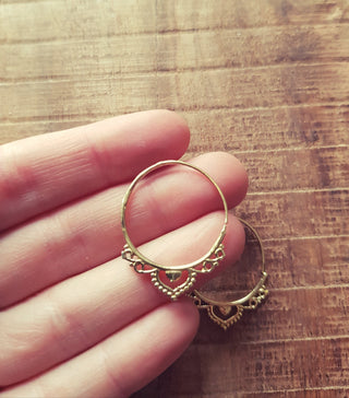 Mini Boho Brass Hoop Earrings; Ethnic, Geometric, Small, Rustic, Yoga, Hippie, Gypsy, Pretty, Ssy, Boho, Bohemian, Festival
