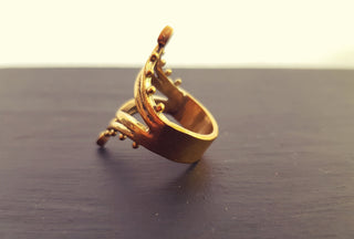 Ethnic Brass Ring / Boho / Ethnic / Rustic / Festival / Bohemian / Hippie / Gypsy / Psy / Thumb / Psy / Tribal ring