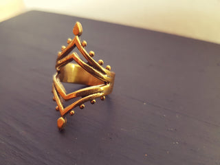 Ethnic Brass Ring / Boho / Ethnic / Rustic / Festival / Bohemian / Hippie / Gypsy / Psy / Thumb / Psy / Tribal ring