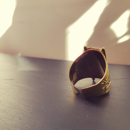 Gold Tuareg Ring / Mens Ring / African ring / Signet Ring / Mayan / Boho / Ethnic / Rustic / Gypsy / Psy / Thumb / Psy