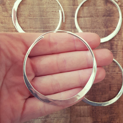 Rustic Silver Hoop Earrings / Ethnic Boho Classic XL Bohemian Chic Gypsy Spiral Hippie Tribal Hiphop style