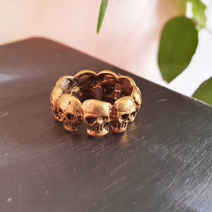 Skulls Brass Ring / Punk / Steampunk / Goth / Rock n Roll / Boho / Bohemian / Rustic / Tribal / Gypsy / Festival / Festival / Heavy Metal