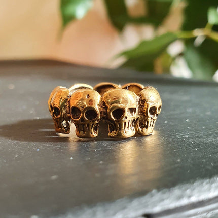 Skulls Brass Ring / Punk / Steampunk / Goth / Rock n Roll / Boho / Bohemian / Rustic / Tribal / Gypsy / Festival / Festival / Heavy Metal