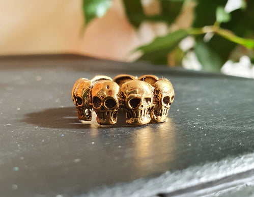 Skulls Brass Ring / Punk / Steampunk / Goth / Rock n Roll / Boho / Bohemian / Rustic / Tribal / Gypsy / Festival / Festival / Heavy Metal