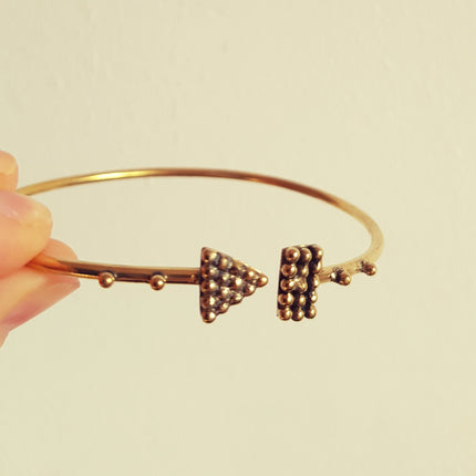 Geometric Boho Bracelet / Bangle / Brass / Arrow / Triangle / Ethnic / Rustic / Bohemian / Hippie / Gypsy / Jewellery / Adjustable