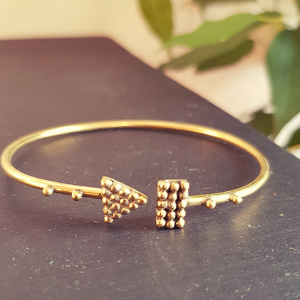 Geometric Boho Bracelet / Bangle / Brass / Arrow / Triangle / Ethnic / Rustic / Bohemian / Hippie / Gypsy / Jewellery / Adjustable