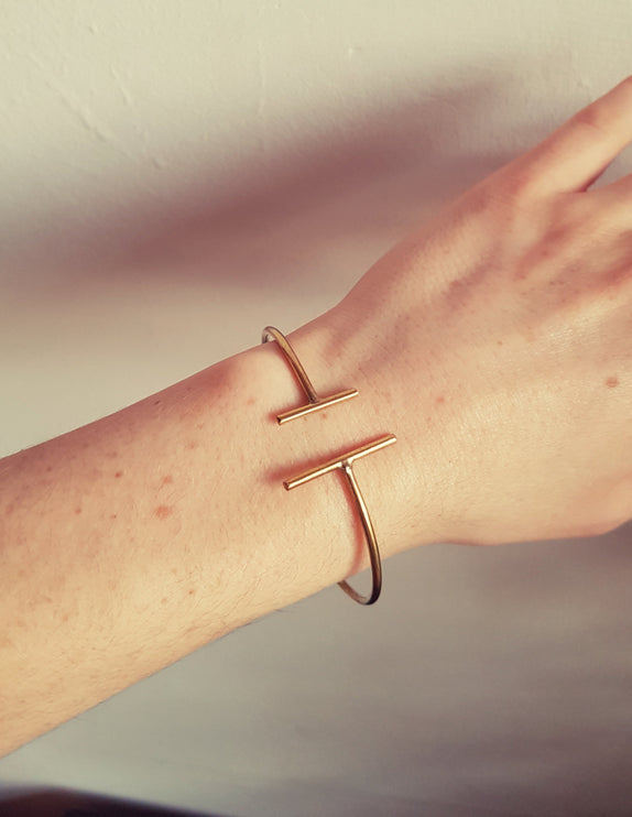 Minimalist Brass Bracelet / Bangle / Boho / Ethnic / Rustic / Bohemian / Hippie / Gypsy / Jewellery / adjustable