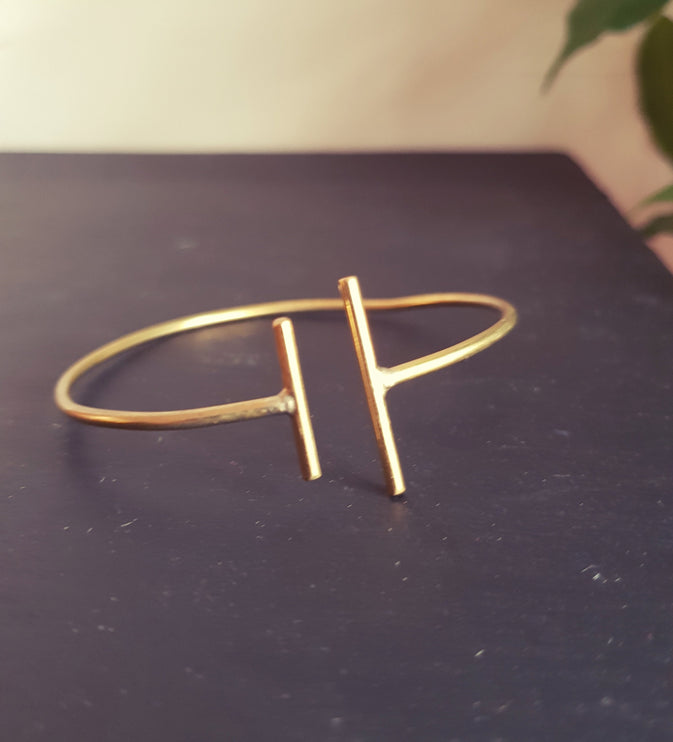 Minimalist Brass Bracelet / Bangle / Boho / Ethnic / Rustic / Bohemian / Hippie / Gypsy / Jewellery / adjustable