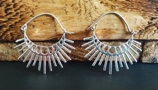 Sun & Moon Cosmic Silver Earrings, Witchy Jewellery, Sun and Moon Hoops, Hypoallergenic Wires and Gift Box Option