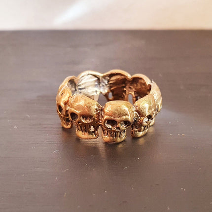 Skulls Brass Ring / Punk / Steampunk / Goth / Rock n Roll / Boho / Bohemian / Rustic / Tribal / Gypsy / Festival / Festival / Heavy Metal