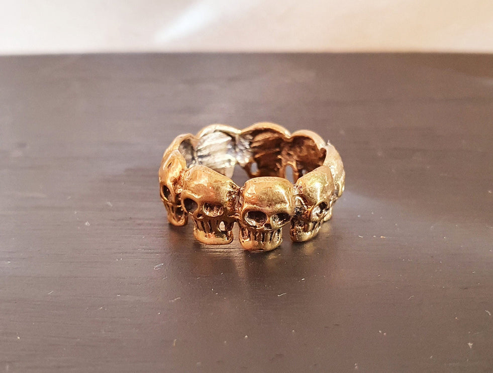 Skulls Brass Ring / Punk / Steampunk / Goth / Rock n Roll / Boho / Bohemian / Rustic / Tribal / Gypsy / Festival / Festival / Heavy Metal