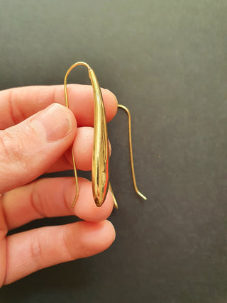 Minimalist Ibiza Brass Pendant Drop Earrings / Chic Ethnic Boho Classic Bohemian Chic Gypsy Spiral Hippie Festival Tribal style