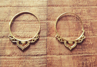 Mini Boho Brass Hoop Earrings; Ethnic, Geometric, Small, Rustic, Yoga, Hippie, Gypsy, Pretty, Ssy, Boho, Bohemian, Festival