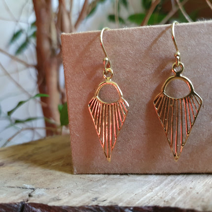 Mini Boho Brass Triangle Geometric Earrings; Ethnic, Small, Rustic, Yoga, Hippie, Gypsy, Pretty, Psy, Boho, Bohemian, Festival