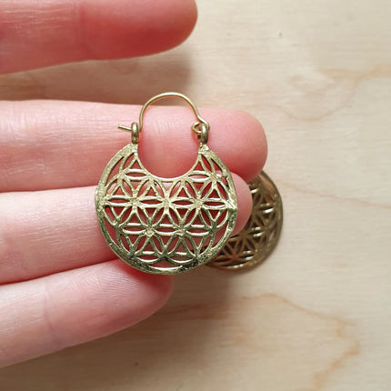 Mini Boho Brass Hoop Earrings; Ethnic, Geometric, Small, Rustic, Yoga, Hippie, Gypsy, Pretty, Ssy, Boho, Bohemian, Festival