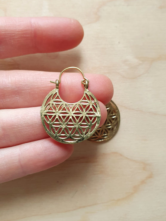 Mini Boho Brass Hoop Earrings; Ethnic, Geometric, Small, Rustic, Yoga, Hippie, Gypsy, Pretty, Ssy, Boho, Bohemian, Festival