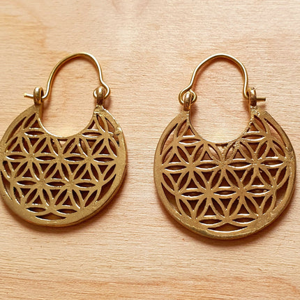 Mini Boho Brass Hoop Earrings; Ethnic, Geometric, Small, Rustic, Yoga, Hippie, Gypsy, Pretty, Ssy, Boho, Bohemian, Festival