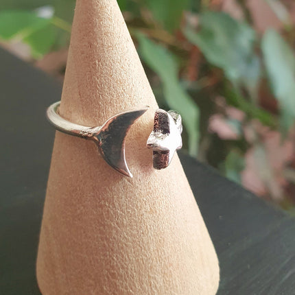 Star & Moon Silver Ring / Space / Adjustable / Boho / Ethnic / Rustic / Tribal / Gypsy / Festival / Indian / Healing / Festival