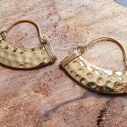 Aztec Inca Hammered Brass Earrings; Ethnic, Geometric, rustic, yoga, hippie, gypsy, pretty, psy, boho, bohemian, festival