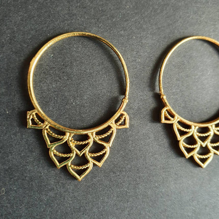 Mini Boho Brass Hoop Earrings; Ethnic, Geometric, Small, Rustic, Yoga, Hippie, Gypsy, Pretty, Ssy, Boho, Bohemian, Festival