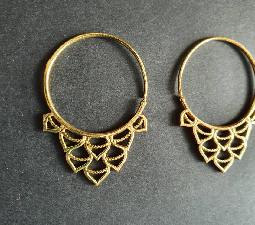 Mini Boho Brass Hoop Earrings; Ethnic, Geometric, Small, Rustic, Yoga, Hippie, Gypsy, Pretty, Ssy, Boho, Bohemian, Festival