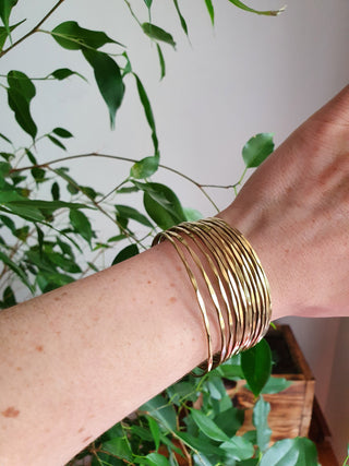 Hammered Brass Cuff Bracelet, Boho Bracelets for Women