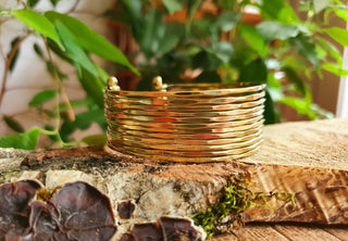 Hammered Brass Cuff Bracelet, Boho Bracelets for Women