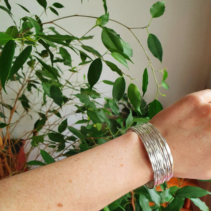 Textured Silver Cuff Bracelet / Boho / Ethnic / Rustic / Bohemian / Hippie / Gypsy / Jewellery / Adjustable