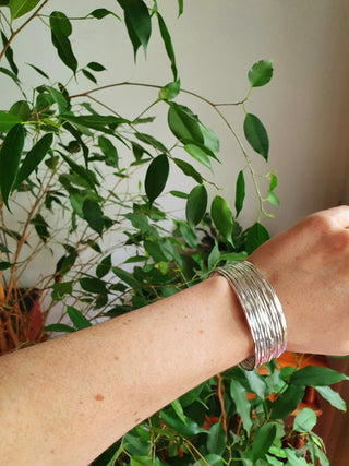 Textured Silver Cuff Bracelet / Boho / Ethnic / Rustic / Bohemian / Hippie / Gypsy / Jewellery / Adjustable