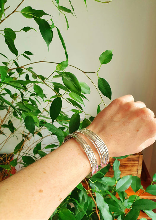 Textured Silver Cuff Bracelet / Boho / Ethnic / Rustic / Bohemian / Hippie / Gypsy / Jewellery / Adjustable