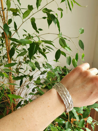 Textured Silver Cuff Bracelet / Boho / Ethnic / Rustic / Bohemian / Hippie / Gypsy / Jewellery / Adjustable