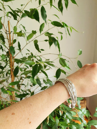 Textured Silver Cuff Bracelet / Boho / Ethnic / Rustic / Bohemian / Hippie / Gypsy / Jewellery / Adjustable