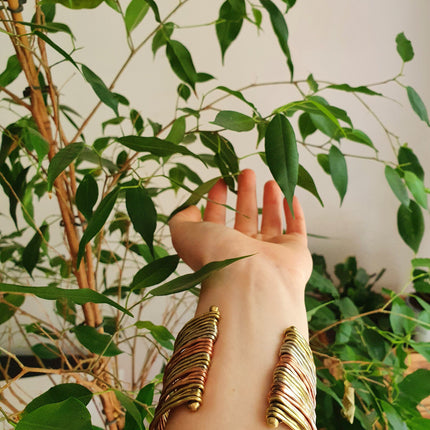 Textured Brass Cuff Bracelet / Mixed Metals Brass Copper Silver / Boho / Ethnic / Rustic / Bohemian / Hippie / Gypsy / Jewellery