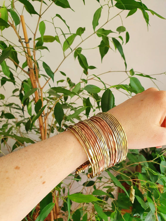 Textured Brass Cuff Bracelet / Mixed Metals Brass Copper Silver / Boho / Ethnic / Rustic / Bohemian / Hippie / Gypsy / Jewellery