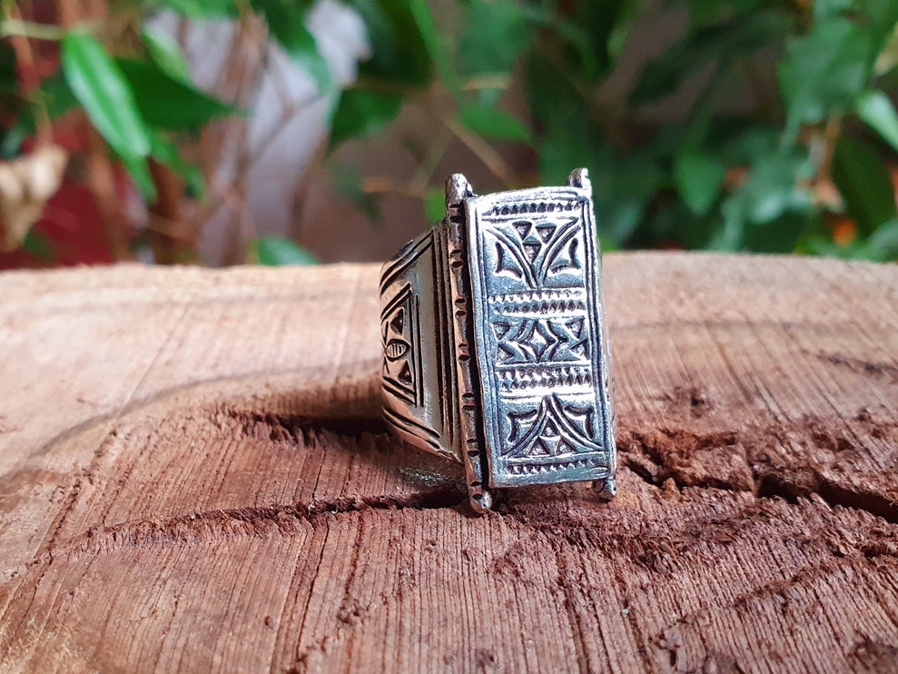 Tuareg Silver Ring / Mens Ring / Boho / Ethnic / Rustic / Festival / Bohemian / Hippie / Gypsy / Psy / Thumb / Mens gift