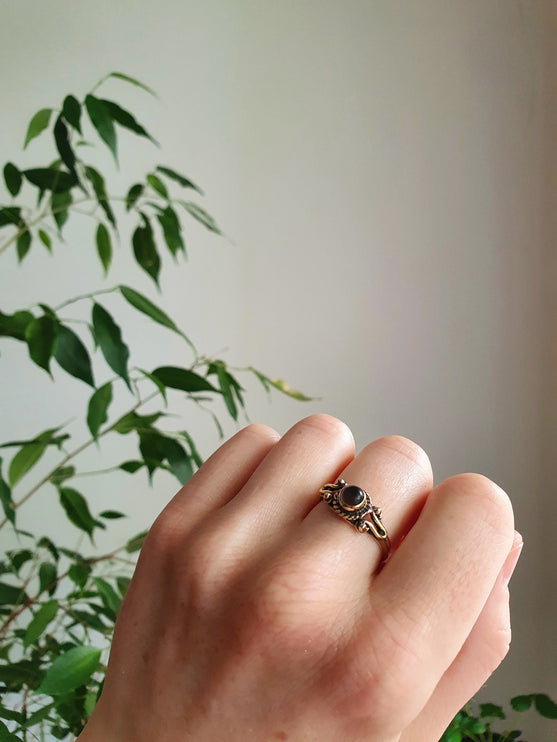 Bohemian style Amethyst and Brass Ring / Hippie / Boho / Ethnic / Rustic / Tribal / Gypsy / Festival / Healing / Festival / Birth Stone