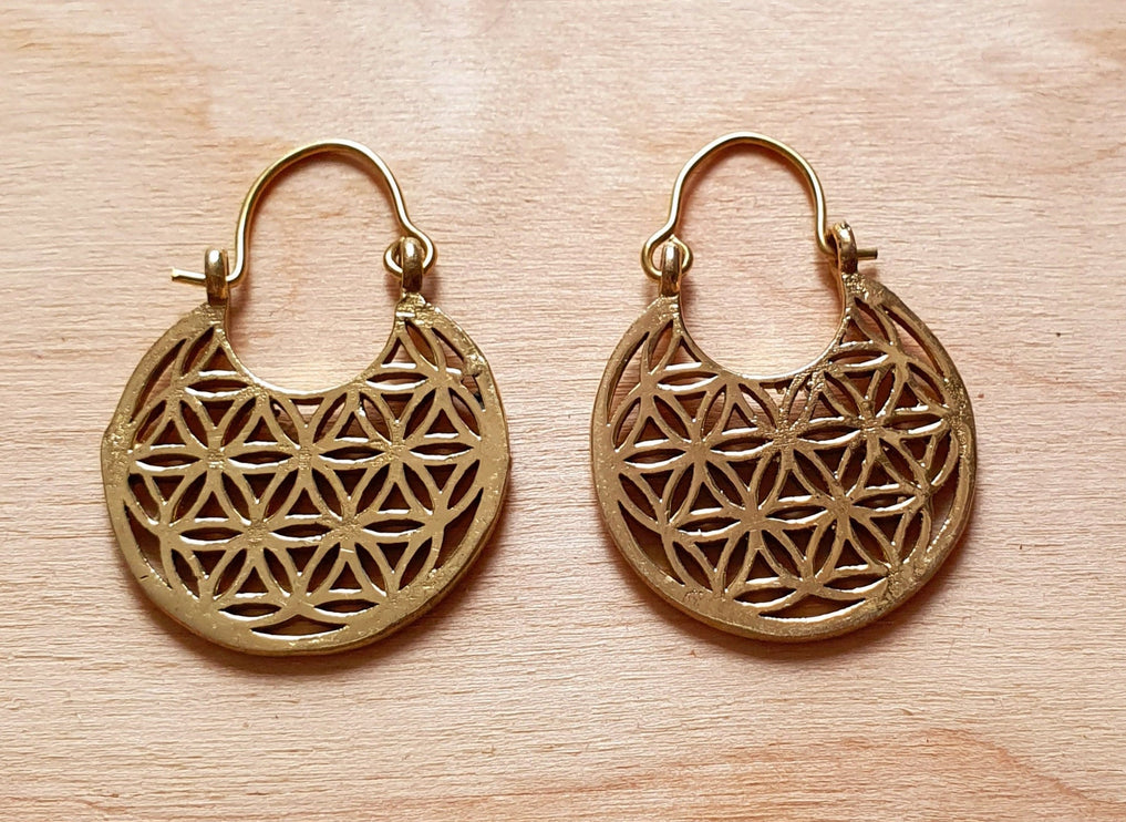 Mini Boho Brass Hoop Earrings; Ethnic, Geometric, Small, Rustic, Yoga, Hippie, Gypsy, Pretty, Ssy, Boho, Bohemian, Festival