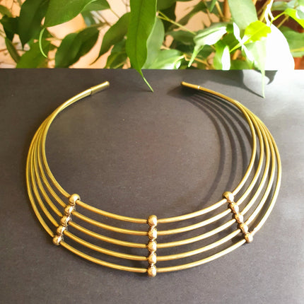 Ethnic Choker Brass Necklace / Boho/ Rustique / Gypsy / Lightweight / Boho / Tribal / Hippie / Rustic / Vegan /