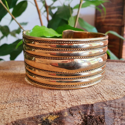 Textured Brass Cuff Bracelet / Tribal / Celtic / Boho / Ethnic / Rustic / Bohemian / Hippie / Gypsy / Jewellery / Adjustable / Unisex / Mens