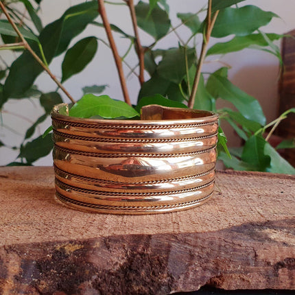 Textured Brass Cuff Bracelet / Tribal / Celtic / Boho / Ethnic / Rustic / Bohemian / Hippie / Gypsy / Jewellery / Adjustable / Unisex / Mens