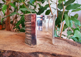 Large Silver Cuff Bracelet / Tribal / Celtic / Boho / Ethnic / Rustic / Bohemian / Hippie / Gypsy / Jewellery / Adjustable