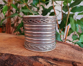 Large Silver Cuff Bracelet / Tribal / Celtic / Boho / Ethnic / Rustic / Bohemian / Hippie / Gypsy / Jewellery / Adjustable