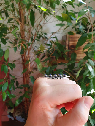 Silver Geometric Diamond Shape Ring / Lapis Lauzli / Large /Boho / Ethnic / Rustic / Tribal / Gypsy / Festival / Indian / Festival