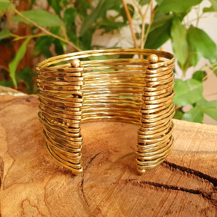 Textured Brass Cuff Bracelet / Boho / Ethnic / Rustic / Bohemian / Hippie / Gypsy / Jewellery / Adjustable