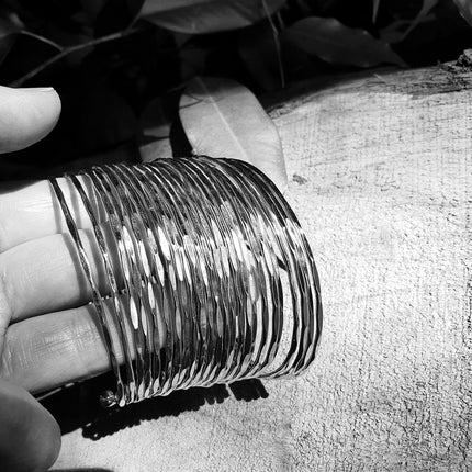 Textured Silver Cuff Bracelet / Boho / Ethnic / Rustic / Bohemian / Hippie / Gypsy / Jewellery / Adjustable