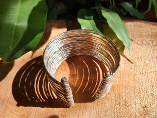 Textured Silver Cuff Bracelet / Boho / Ethnic / Rustic / Bohemian / Hippie / Gypsy / Jewellery / Adjustable