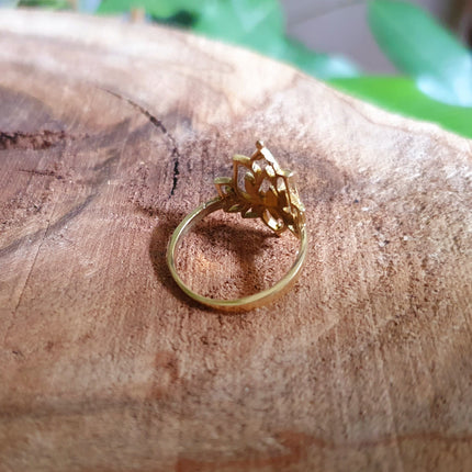 Gold Lotus Flower Ring / Boho / Buddha / Flower / Ethnic / Rustic / Tribal / Gypsy / Festival / Indian / Healing / Festival