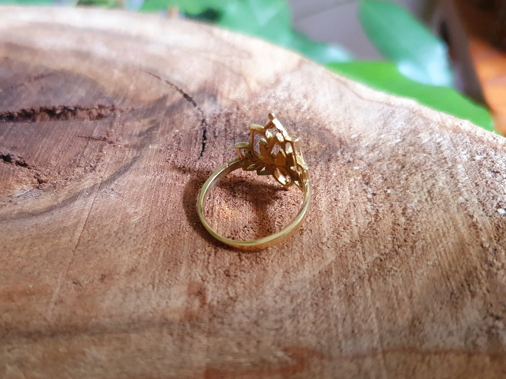 Gold Lotus Flower Ring / Boho / Buddha / Flower / Ethnic / Rustic / Tribal / Gypsy / Festival / Indian / Healing / Festival