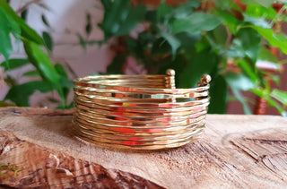 Hammered Brass Cuff Bracelet, Boho Bracelets for Women